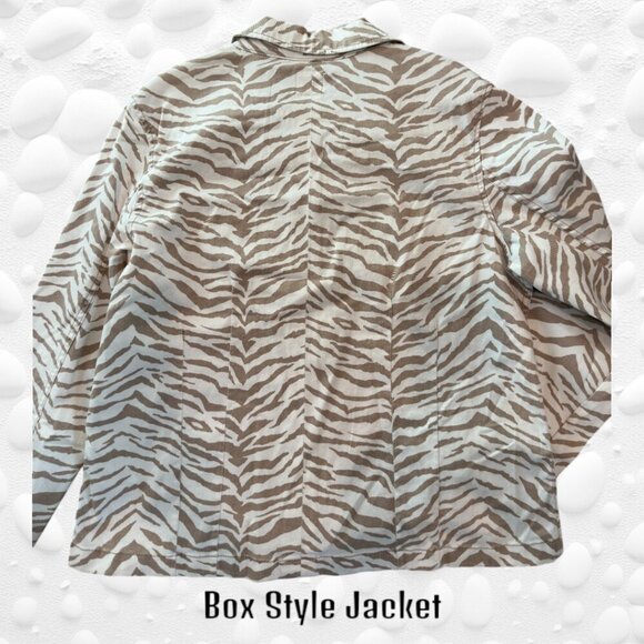 Kenzie Pebble Zebra Stretch Jacket S: XL NWT - Picture 3 of 12